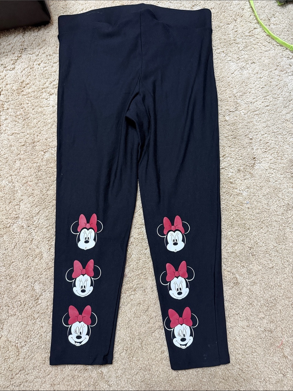 Black Leggings with Minnie Mouse Bow Detail
